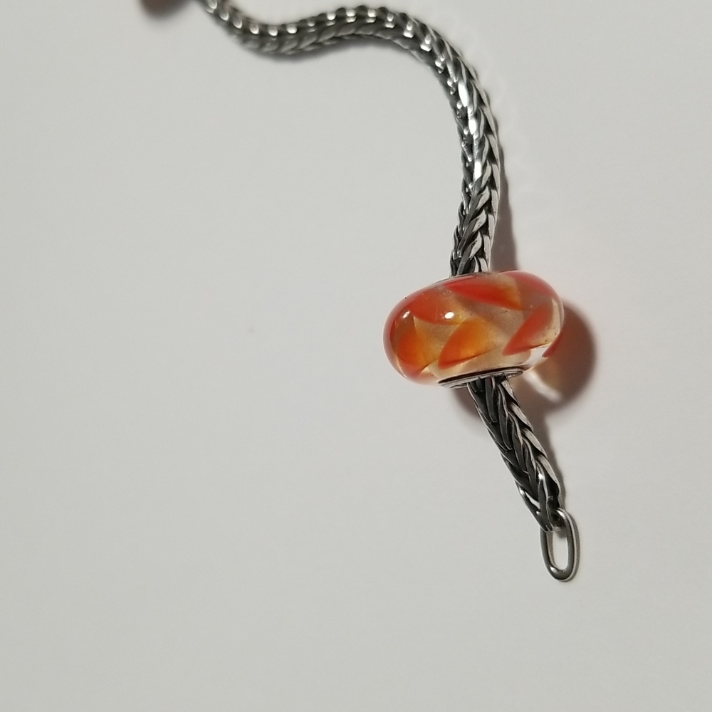 NWOT Trollbeads OOAK Orange Glass Bead